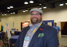 John Toner with United Fresh is walking the floor and receives a lot of positive feedback on his bow tie.